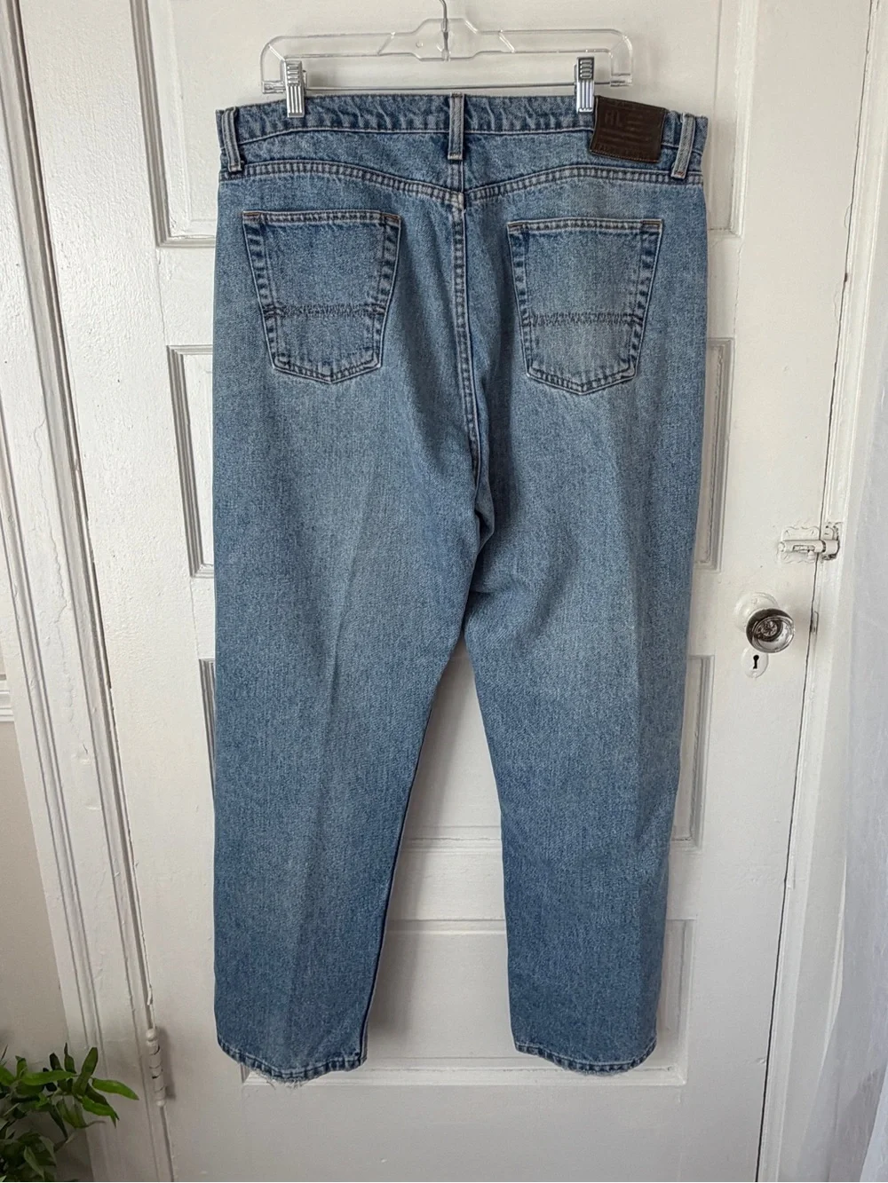 Vintage Polo Ralph Lauren Mens Jeans Relaxed Fit Light Wash Faded Blue Denim 38